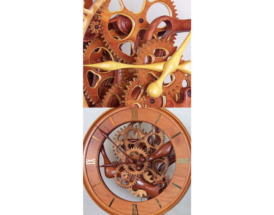 Freestanding Style Clock Woods Used Jatoba mahogany