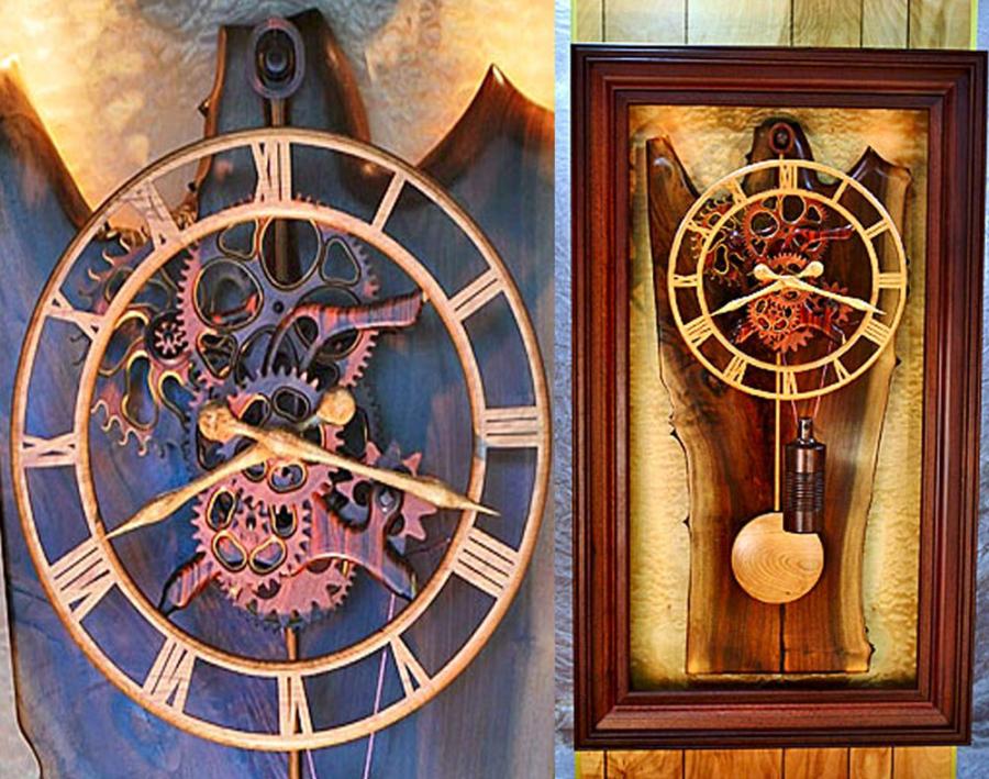 Wall Clock Jarrah Quilted Maple California Black Walnut Cocobolo