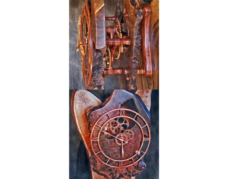 Wall Style Clock - Walnut Burl